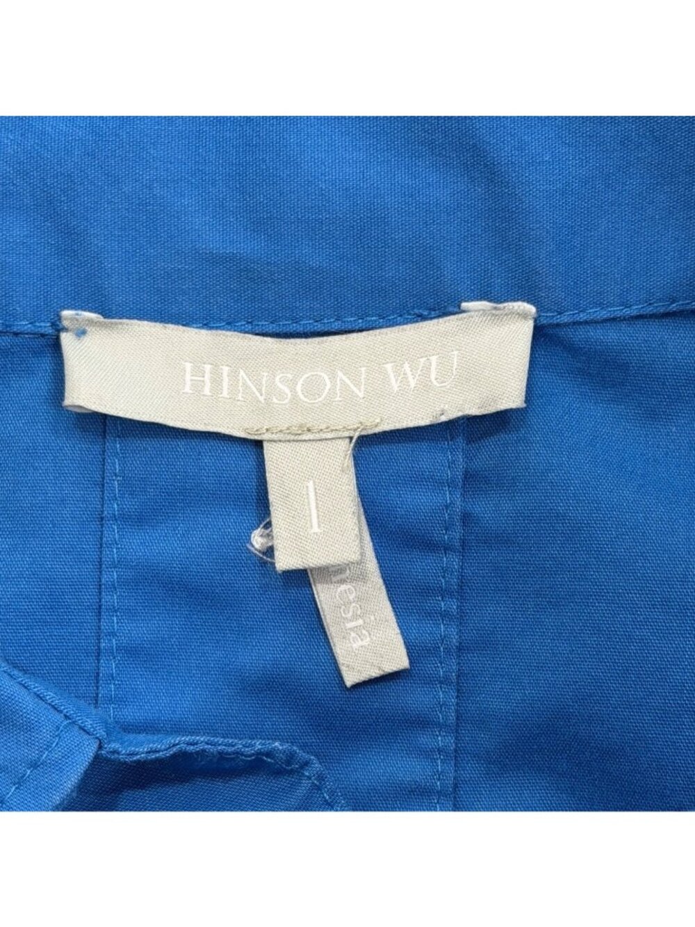 Hinson Wu Womens Size L Dress Aileen 3/4 Sleeve Cotton Blue Button-Back - Picture 5 of 7